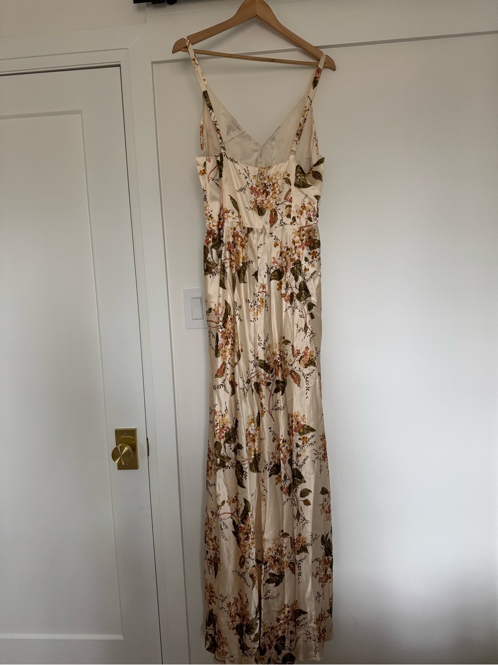Reformation Esa Silk Champagne Floral Slip Maxi Dress - Picture 4 of 5